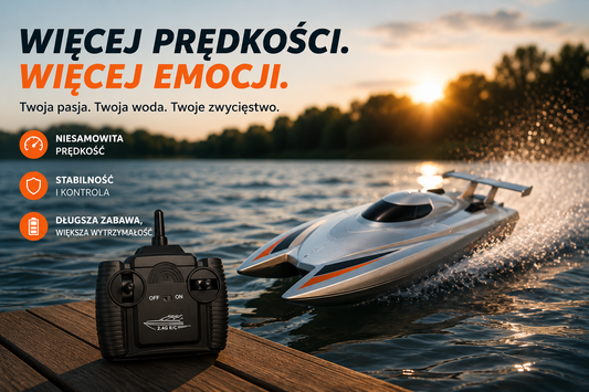 SpeedWave X™ – Moc, Prędkość, Adrenalina | Łódź RC 30KM/H z Podwójnym Silnikiem